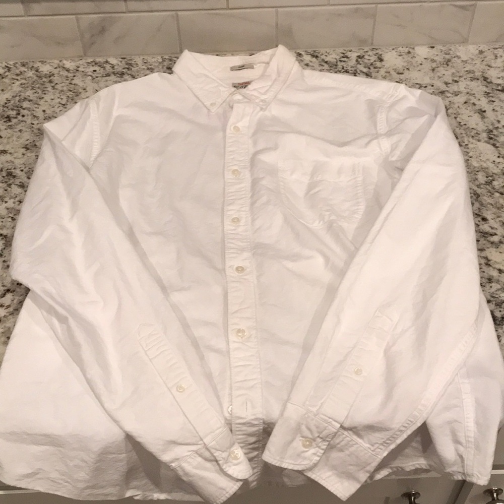 Men’s J Crew White Slim Fit Oxford Button Down L